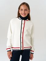 Кардиган бомбер для девочки AT1025 молочный