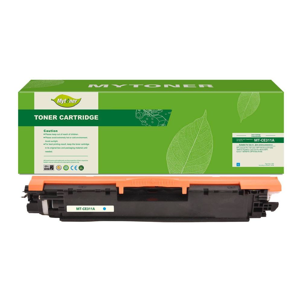 Тонер-картридж CE311A HP 126A/Canon 729 голубой 1k с чипом MyToner