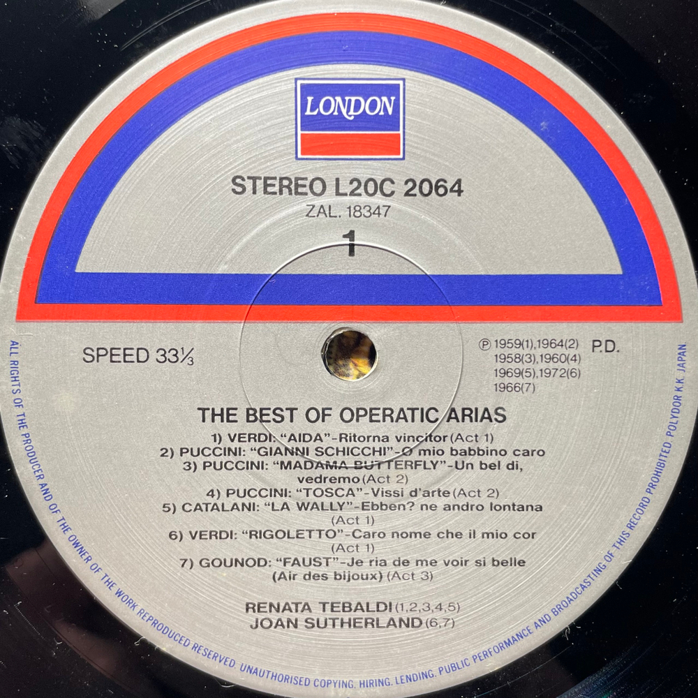 The Best Of Operatic Arias Vol. 1 (Япония 1985г.)
