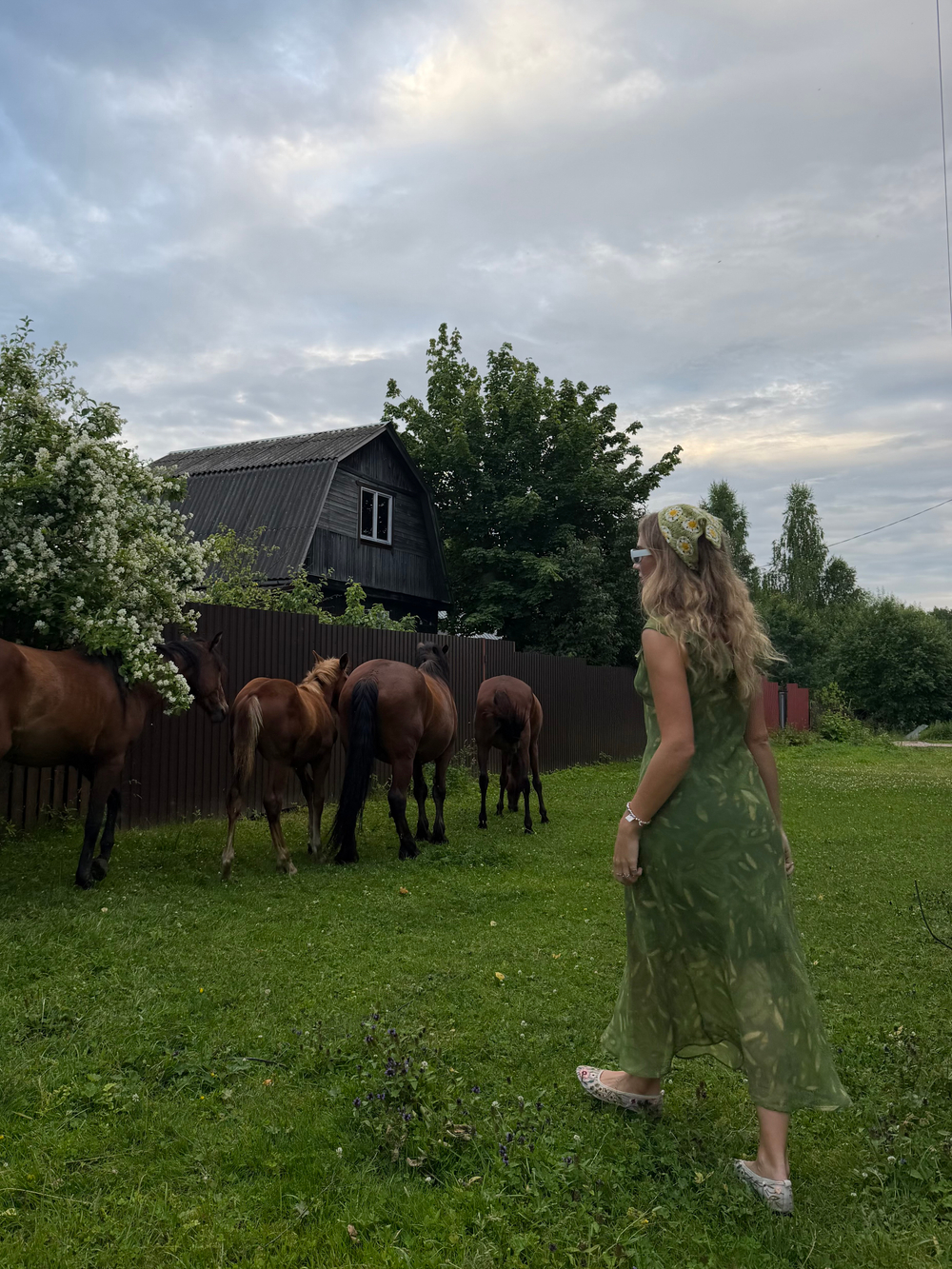 Платье Флер оливковый