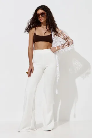 Джоггеры клеш кремового цвета