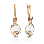 Серьги «Солнечный полдень» с английским замком из красного золота с перламутром