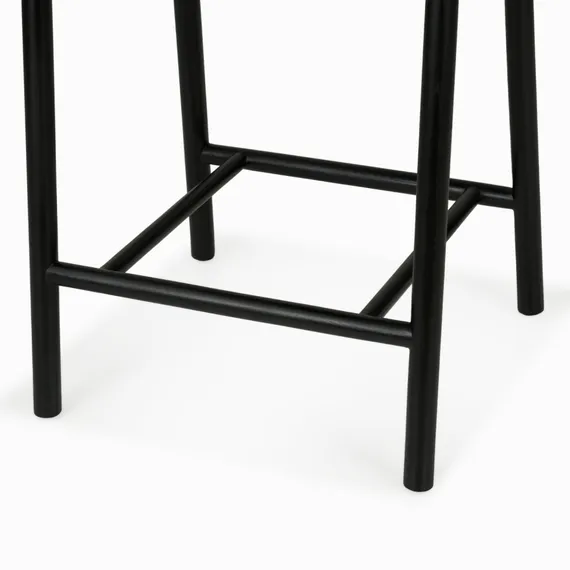 Полубарный стул Tout, 65 см, черный с серой обивкой