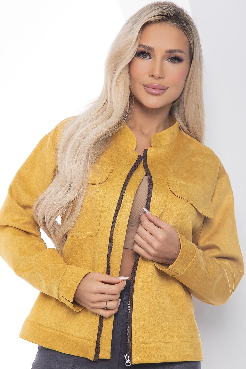 Жакет на молнии Александра (горчица) Б8899 LT Collection