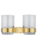 Два стакана для зубных щеток с держателем WONZON & WOGHAND FIRST, Глянцевое золото (WW-8428-LG)