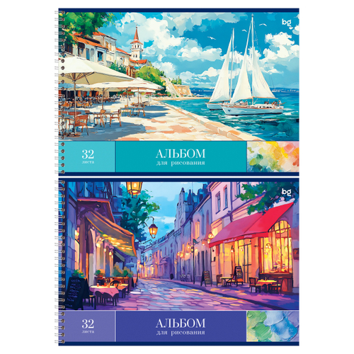 Альбом для рисования 32л., А4, на гребне BG "Пейзажи" АР4гр32 08633