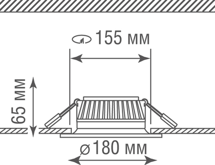 Светильник встраиваемый, 15W, 1400Lm, 3000К