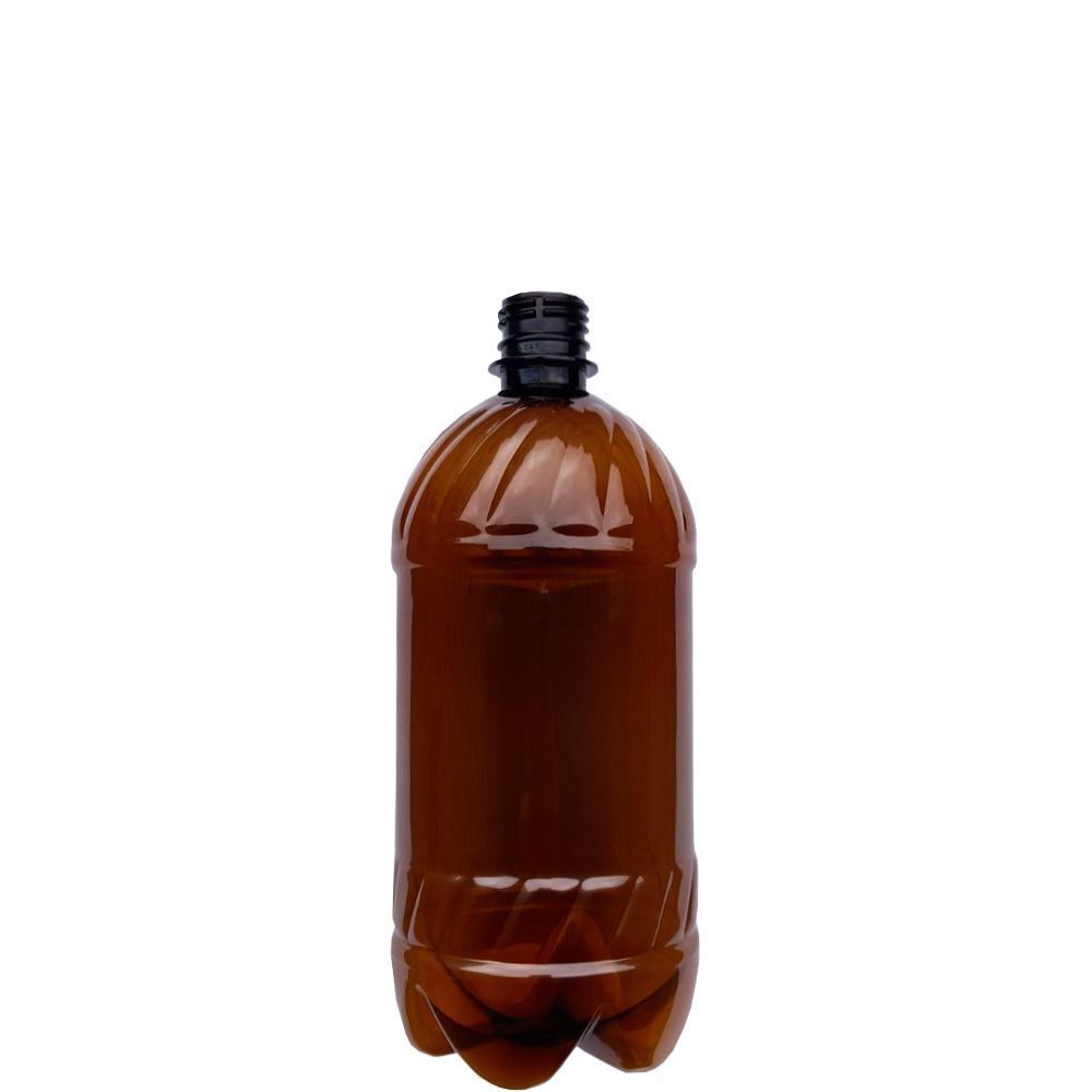 Бутылка ПЭТ, 1 л коричневая с крышкой