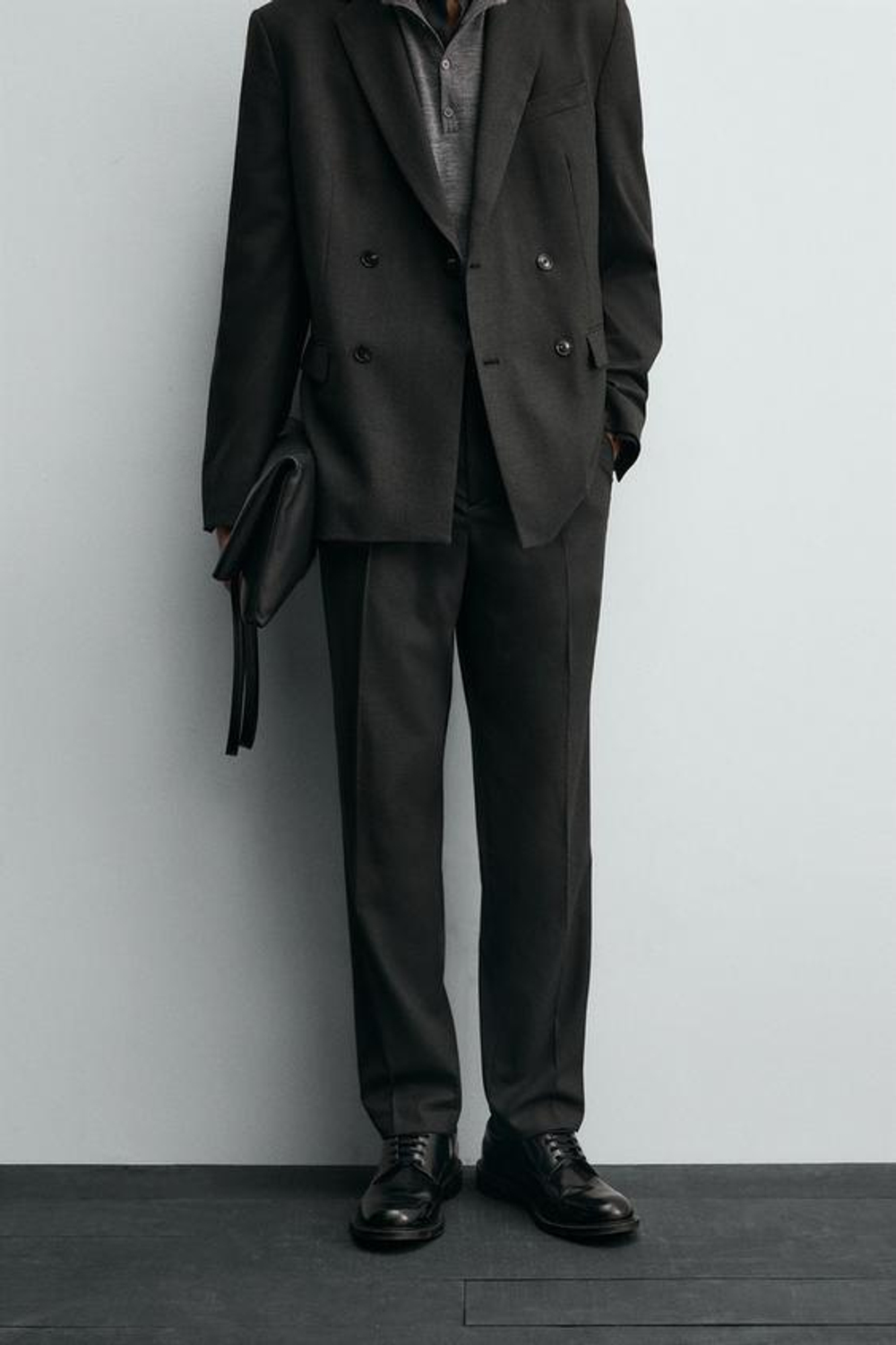 ZARA КОСТЮМНЫЕ БРЮКИ SLIM FIT, АНТРАЦИТОВО-СЕРЫЙ