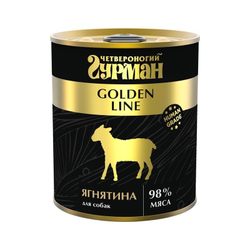 ЧЕТВЕРОНОГИЙ ГУРМАН Golden Line Консервы для собак ягнёнок в желе 0,34 кг
