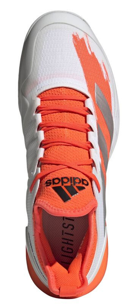Мужские кроссовки теннисные Adidas Adizero Ubersonic 4 M - white/silver metallic/solar red