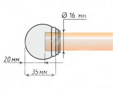 Наконечники "Тоди макс" d16 мм, цвет хром матовый