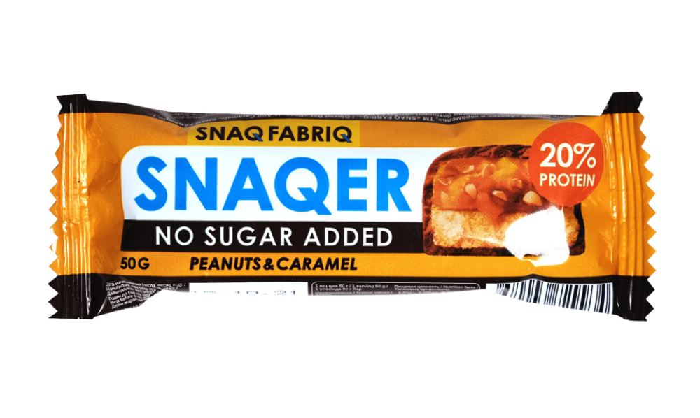 Батончик глазированный Snaq Fabriq арахис и карамель, 50г