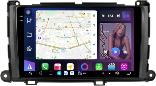 Магнитола для Toyota Sienna 3 2010-2014 - FarCar S500-TS20 монитор 9.5" 2K QLED на Android 14, Быстрейшая, CarPlay, 4G SIM-слот