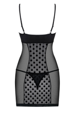 Облегающая сорочка в горошек Dotina (Размер: S-M) (Цвет: черный)