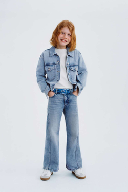 ZARA ДЖИНСОВАЯ КУРТКА, ГОЛУБОЙ