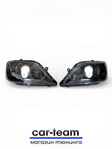 Фары на Лада Ларгус передние с Bi LED модулями 3.0 дюйма, черная маска (под ключ)