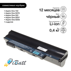 Аккумуляторная батарея iBatt 5200 mAh для ноутбука Acer AL10B31, AL10A31