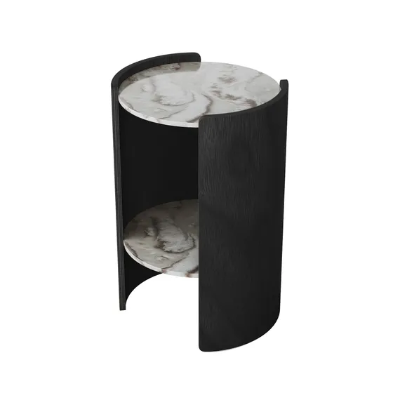 Столик Lagom Stone D 43 см высота 64 см (камень OV2, черный)