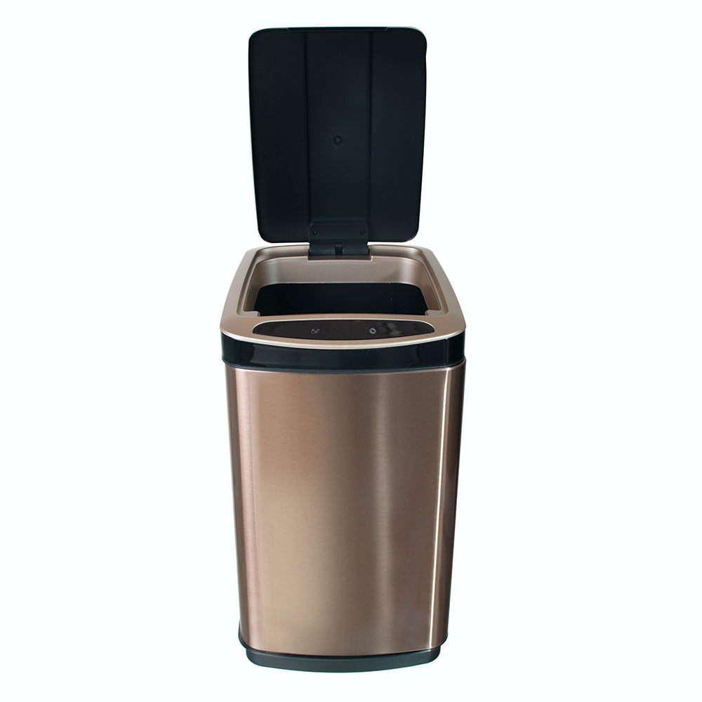 Ведро для мусора сенсорное, прямоугольное, узкое, внутр ведро, Foodatlas JAH-5311, 20 л (золотой)