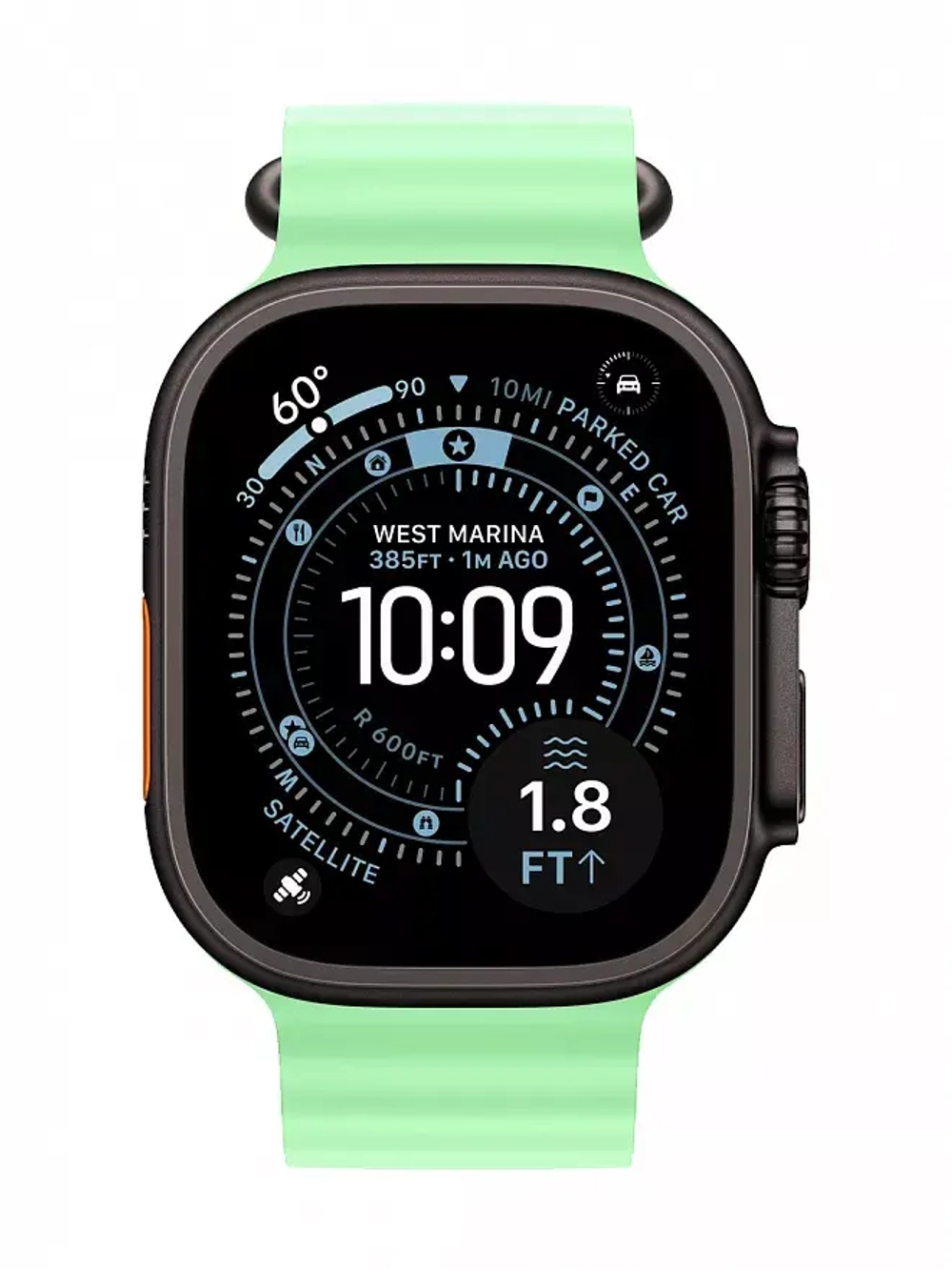 Умные часы Apple Watch Ultra 3, 49 мм, Black Titanium Neon Green Ocean Band