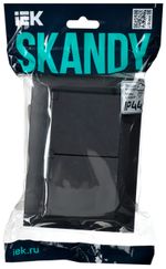 SKANDY Розетка 2-местная и крышкой 16А в сборе IP44 SK-R12G графит IEK