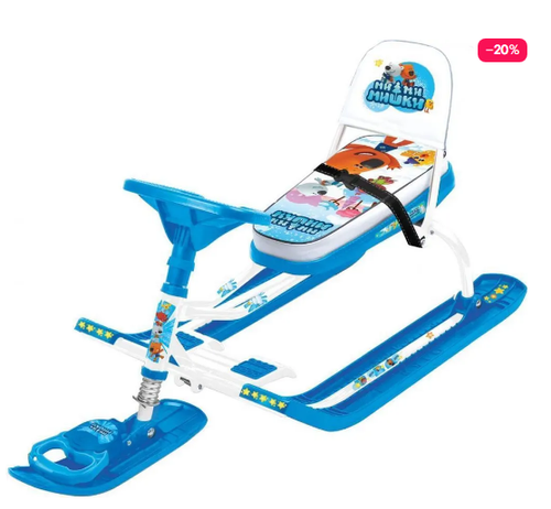 Снегокат Тимка спорт 4-1 Ми Ми Мишки на голубом к/БЕЛЫЙ  ТС4-1/ММ1