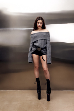 ASTER. Ботильоны четверки. Лак. Открытые - SHDB-028-4-lak-bl