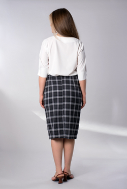 Юбка женская 3228зпа-60, Серая клетка #406СКг013228зпа-60