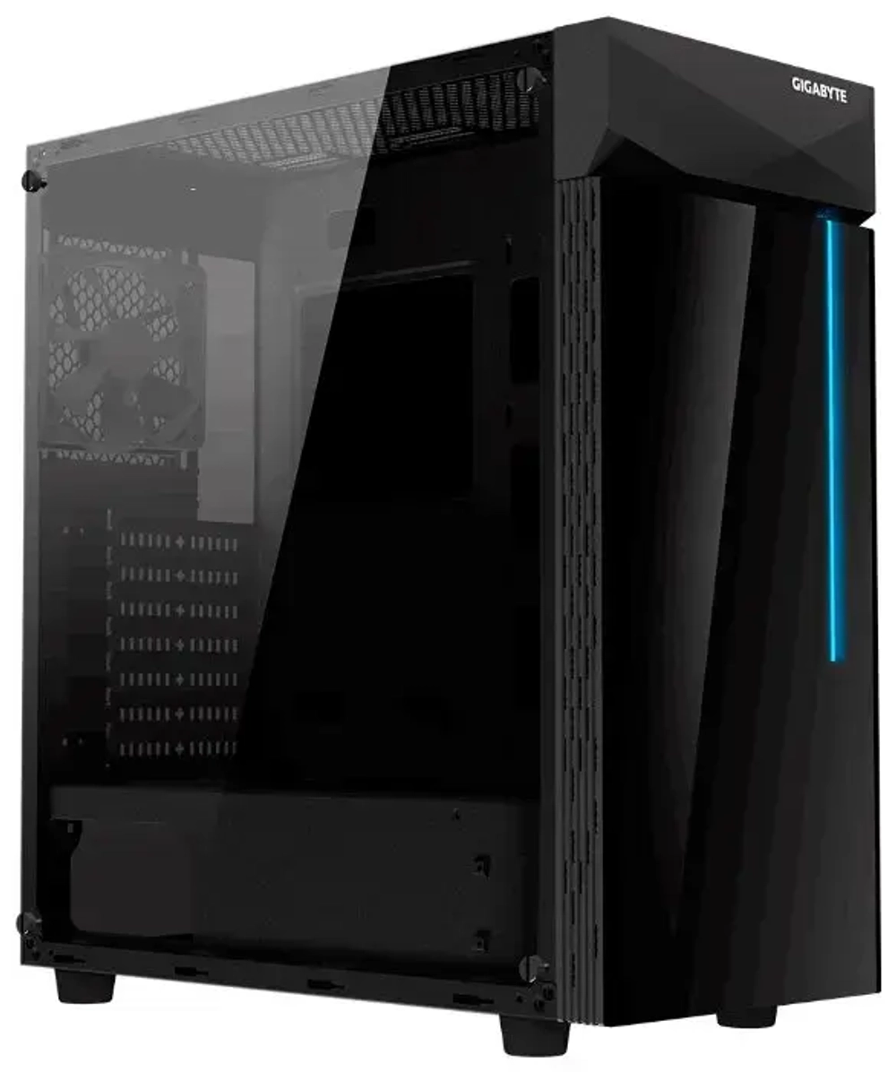 Компьютерный корпус GigaByte C200 GLASS, Без БП, 2xUSB3.0, 1xFAN120, RGB LED switch, Black, ATX