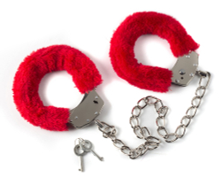 Меховые оковы на ноги BONDAGE красные