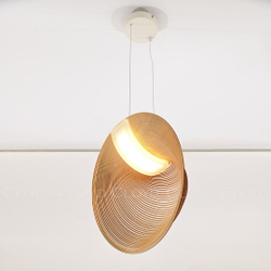 Подвесной светильник Cloyd FUETE P1 / шир. 40 см - дерево - белый (арт.11413)