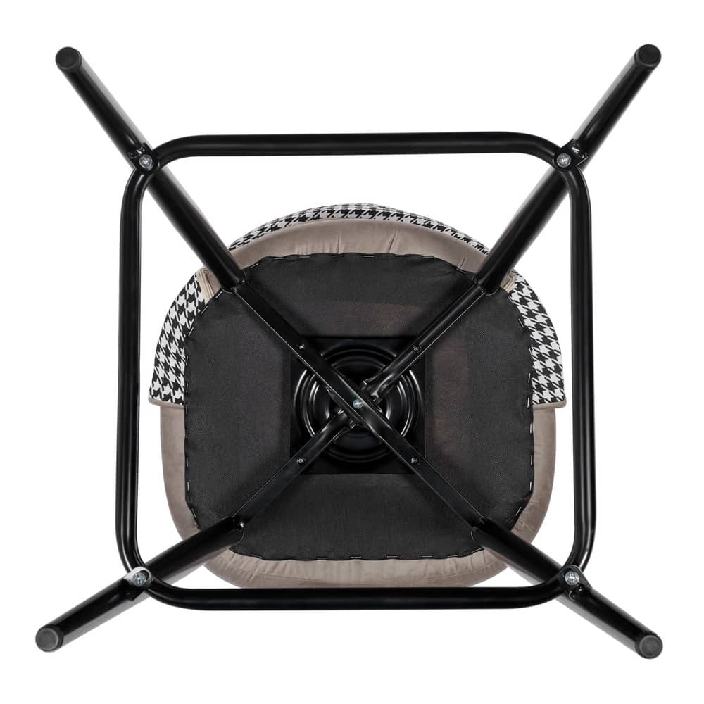 Стул полубарный Leo латте с жаккардом, поворотный механизм