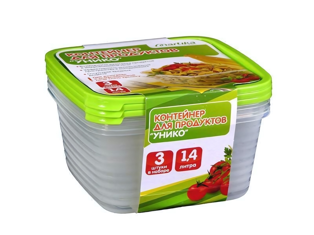 Комплект контейнеров (СВЧ) "Унико" 1,4л 3шт