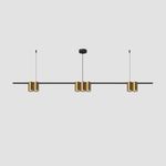 DK4063-BK+SG Подвесной светильник ORBIT, IP20, 7xGU10 LED до 15 Вт, черный + сатинированное золото, алюминий