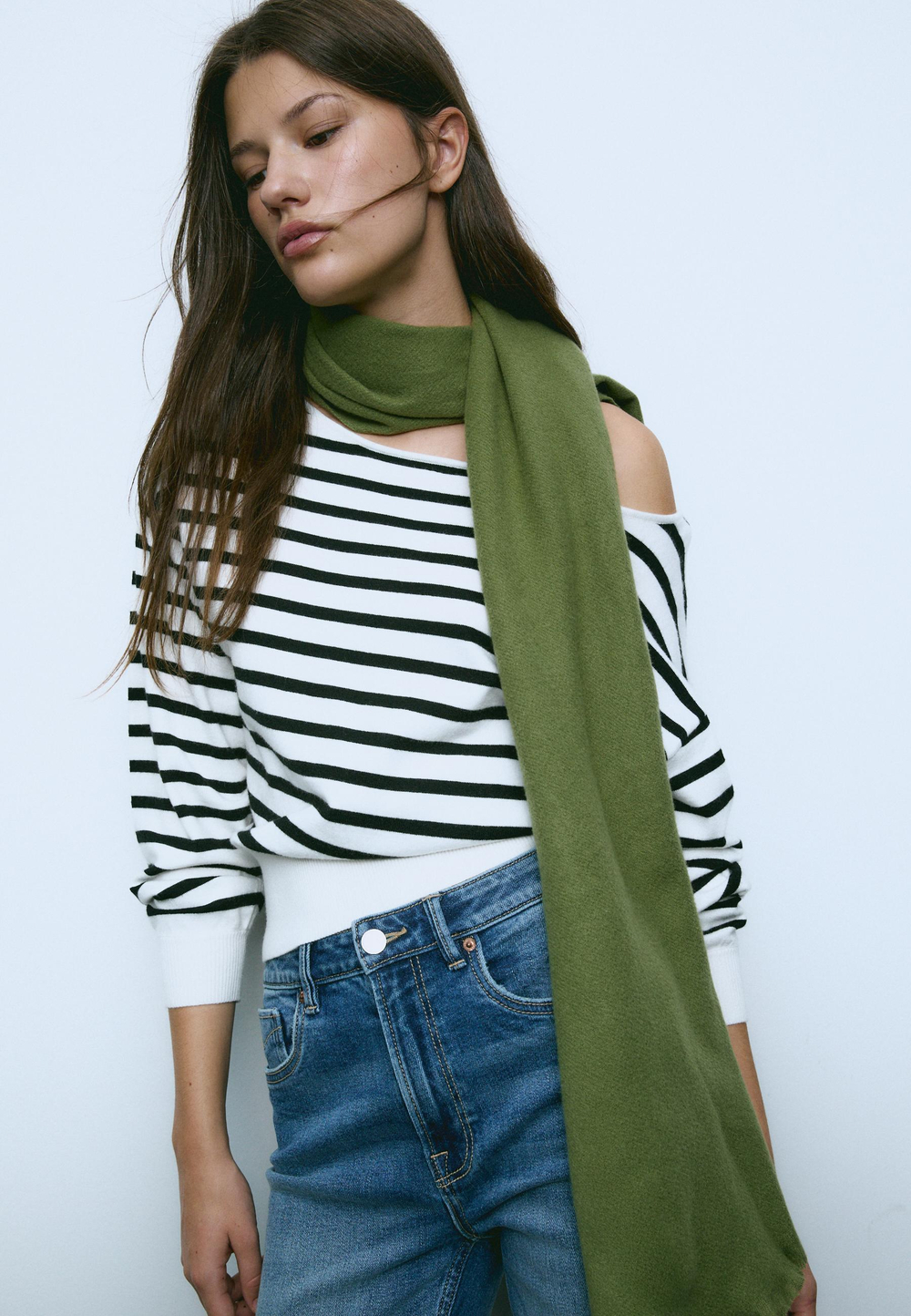 STRADIVARIUS Базовый шарф, хаки