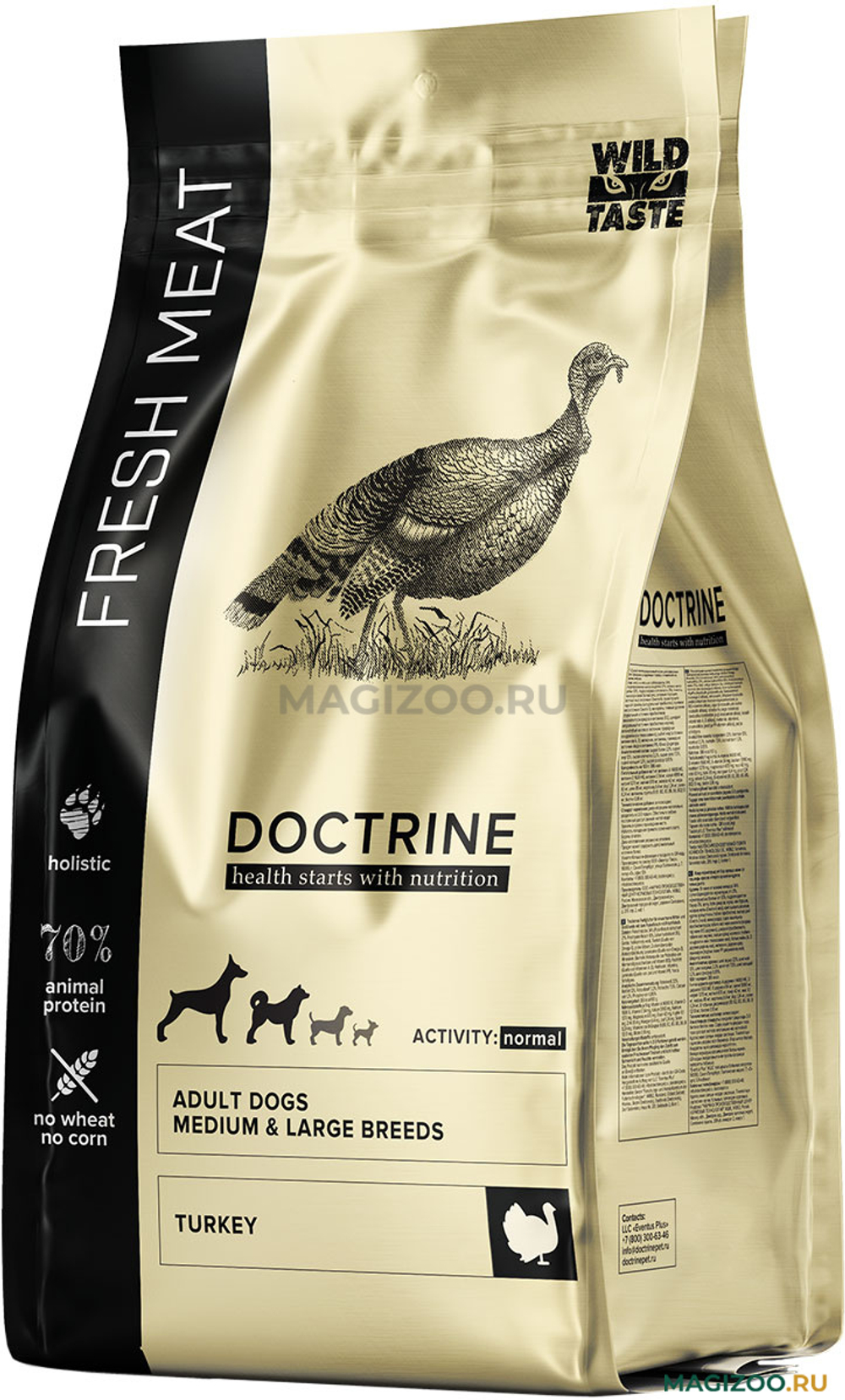 DOCTRINE Fresh Сухой корм для собак средних и крупных пород с индейкой 3 кг