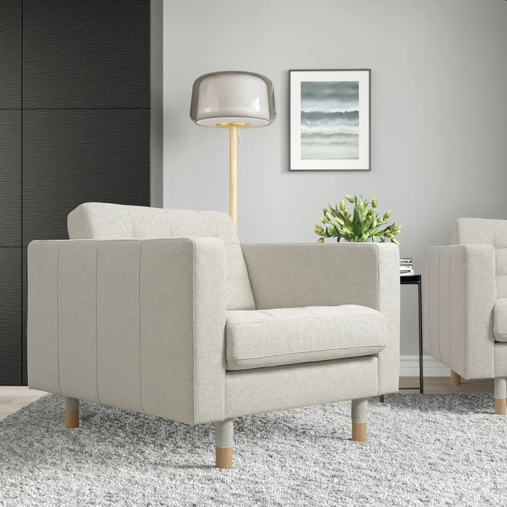 Кресло - IKEA LANDSKRONA, 89х89х78 см, светло-серый, ЛАНДСКРУНА ИКЕА