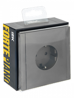 FORTE&PIANO Розетка 1-местная с заземлением с защитными шторками винтовое крепление 16А FP515 сталь IEK