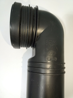 Фановая труба г-образный патрубок (отвод) для инсталляции под углом 90 градусов, диаметр 90мм