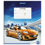 Тетрадь 24 л. BRAUBERG клетка обложка картон DRIVE CAR (36 штук в упаковке)