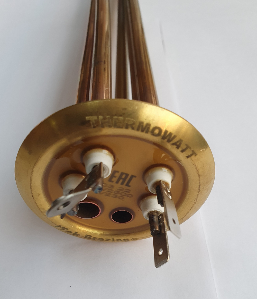 ТЭН медный на латунном фланце водонагревателей Ariston SHUTLLE,  POLARIS