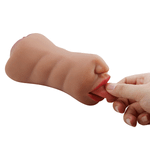 Загорелый двустороний мастурбатор 18см ротик-вагина Pretty Love Crazy Bull Sarah Premium Dual Channel Male Masturbatur Brown BM-009240N-1