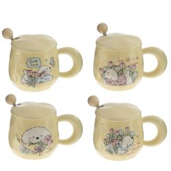 GAEM Кружка с крышкой и ложкой, 360 мл, L14 W9,5 H9,5 см, 4в.