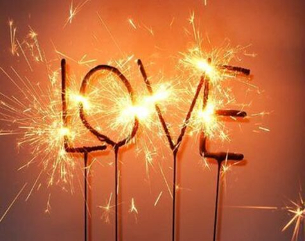 Бенгальские свечи "LOVE" 4 см (золото) 1 шт