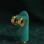 Серьги винтажные малахит, Золотые