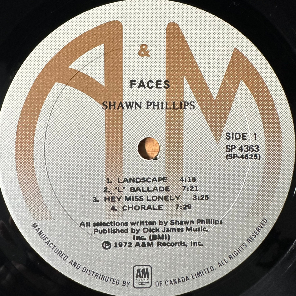 Shawn Phillips ‎– Faces (Канада)