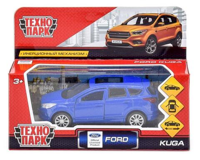 Модель ин. мет. "Ford Kuga" 12см. открыв. двери, синий, коробка KUGA-BU (Технопарк)
