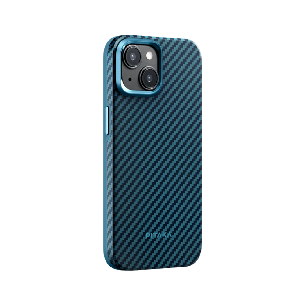 Противоударный чехол Pitaka MagEZ Pro 4 для iPhone 15 Plus 1500D Black/Blue (Twill)