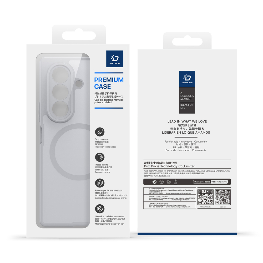 Усиленный чехол серого цвета с MagSafe для Samsung Galaxy Z Fold 7, серия Expn Series Magnetic от Dux Ducis